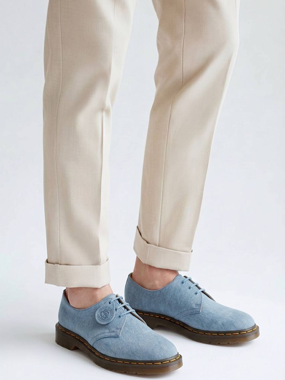 🩵NIB Dr. Martens Blue Made in England Savannah Nubuck Leather Oxfords Size 8